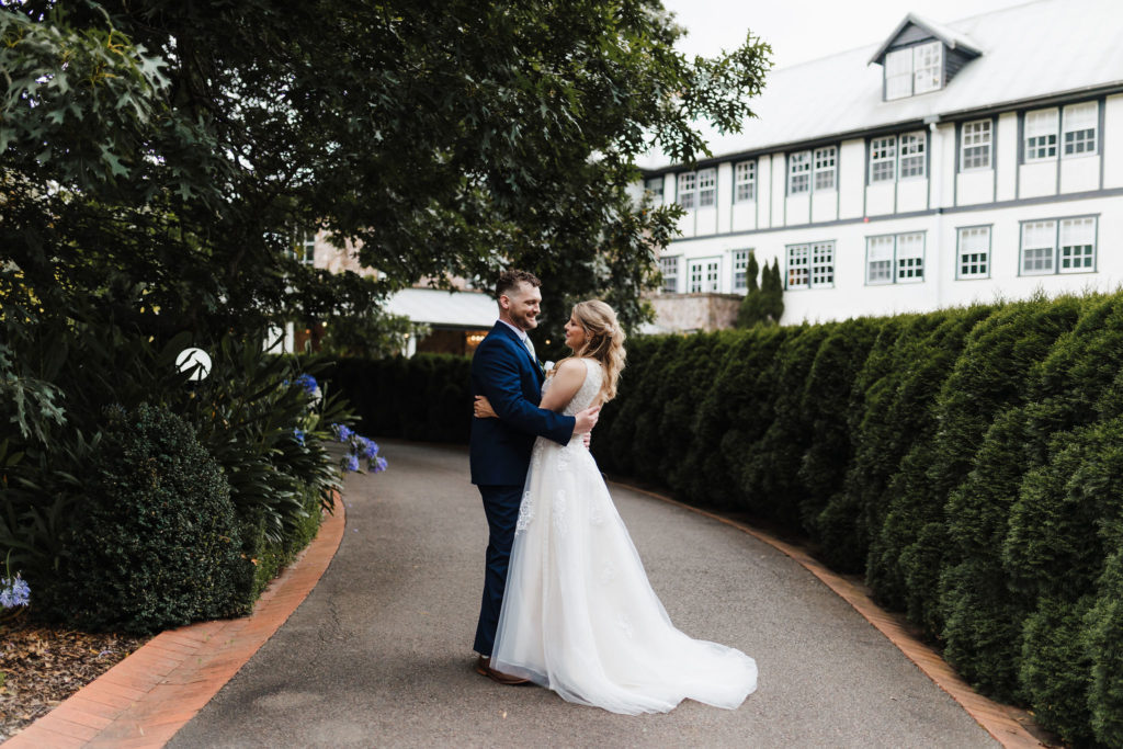 Couple at Marybrooke Manor after getting married