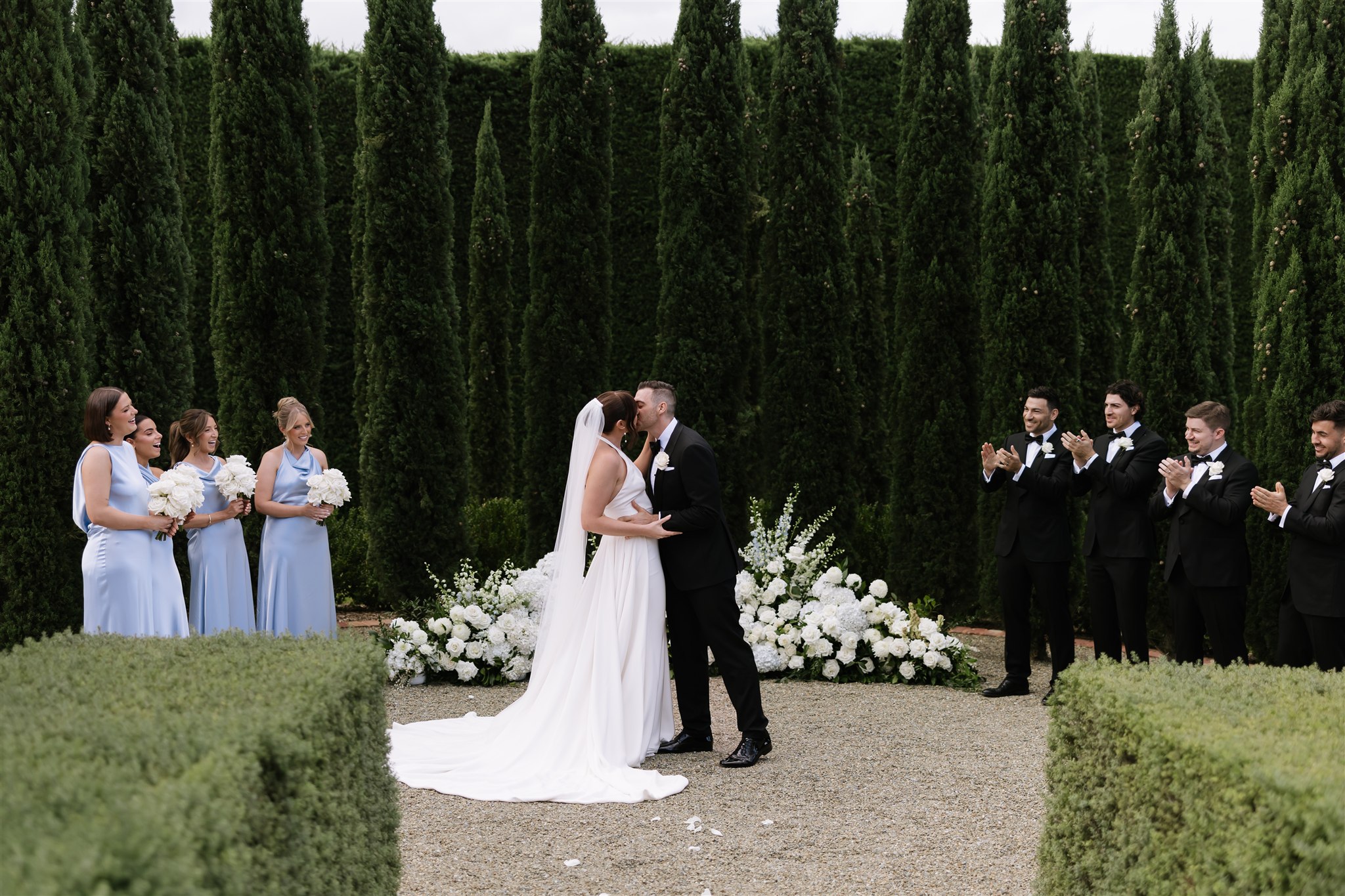 Wedding Couple Kissing at Coombe Yarra Valley Wedding